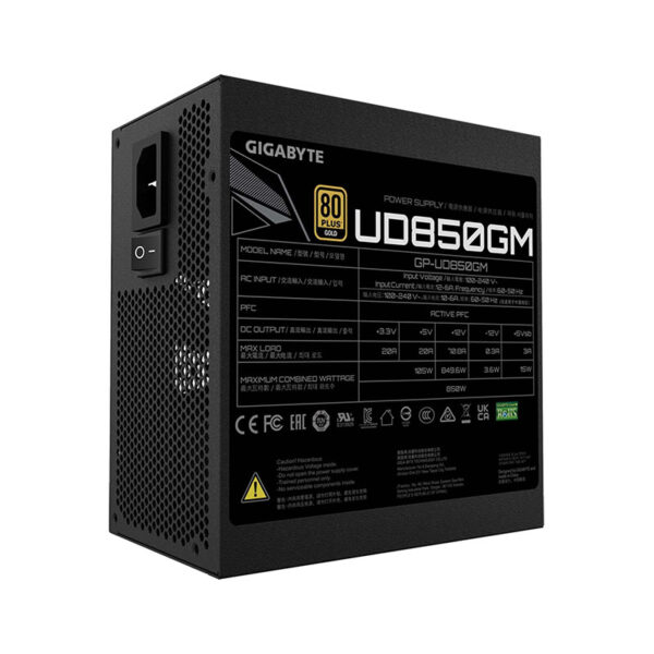 GIGABYTE GP UD850GM 850W 80 Plus Gold Certified Fully Modular Power Supply 5