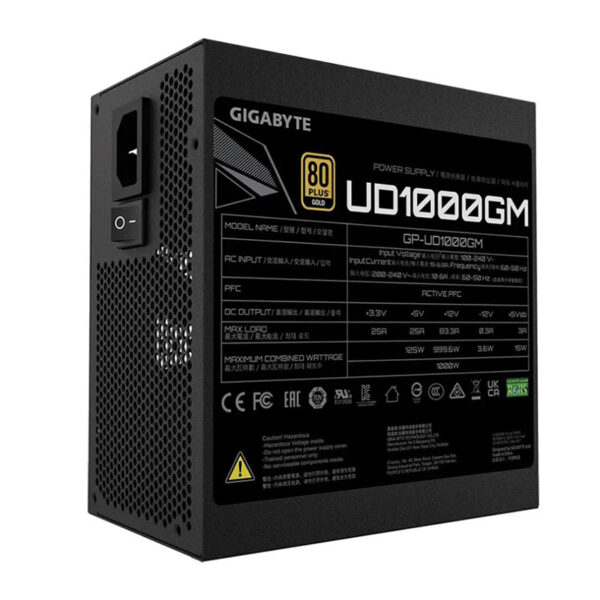 Gigabyte UD1000GM rev. 2.0 1000W Gold Full Modular Power Supply 2