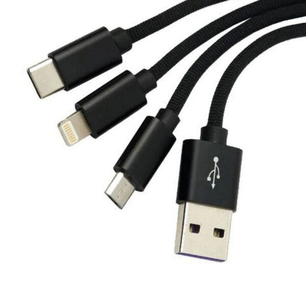 Nitu UC090 USB to USB C MicroUsb and Lightning converter cable 3