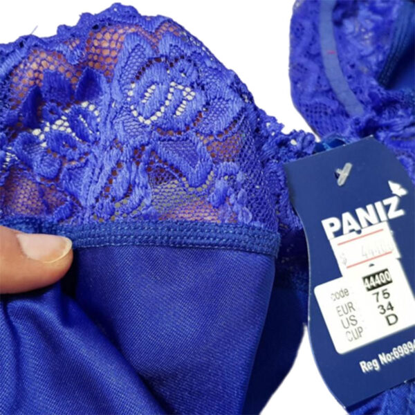 Paniz Womens Underwire Lace Bra Model 44400 Carbon Blue 2