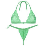 paniz set model 9043 panty green womens lace up bra 3