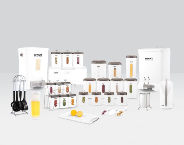 سرویس آشپزخانه 36 پارچه درب شفاف کد 2012 لیمون سفید