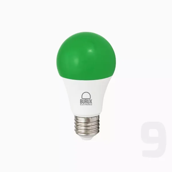 لامپ LED حبابی رنگی 9 وات بروکس