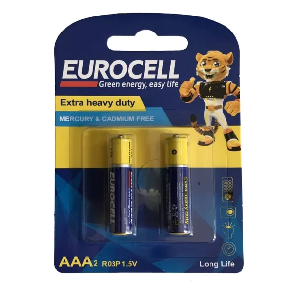 باتری نیم قلمی Extra Heavy Duty پک 2 عددی یوروسل