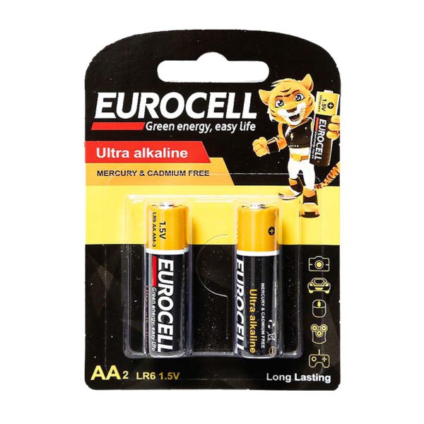 باتری نیم قلمی آلکالاین LR06 پک 2 عددی یوروسل