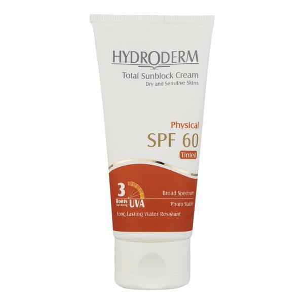 كرم ضد آفتاب SPF60 فيزيكال رنگی 50ml هیدرودرم